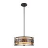 Chandeliers * | Tremont 3-Light Small Tiffany Bronze Chandelier With Tan And Brown Mica Shade By Titan Lighting