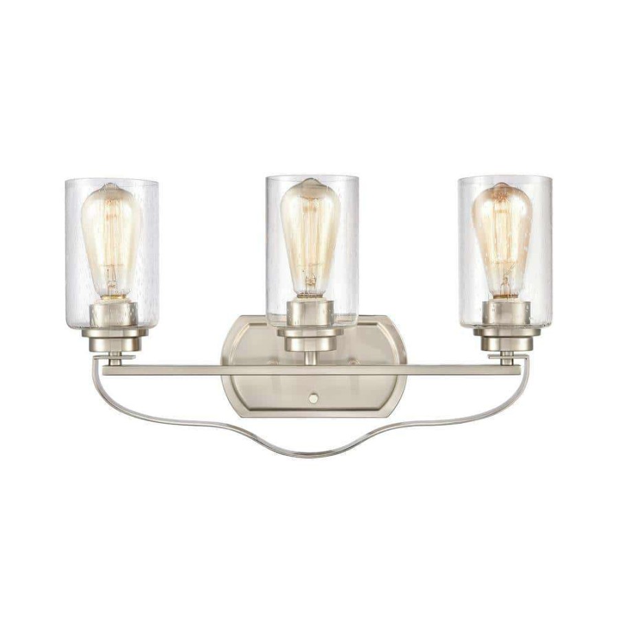 Vanity Lighting * | 20 In. 3 Light Brushed Nickel Vanity Light By Titan Lighting