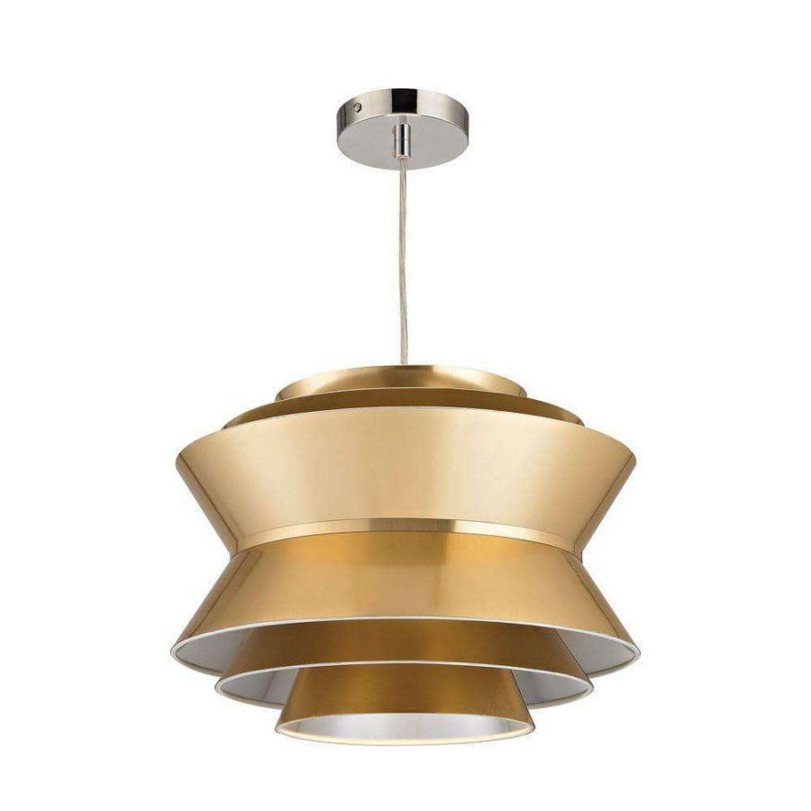 Chandeliers * | Godnik 1-Light Gold Pendant By Titan Lighting