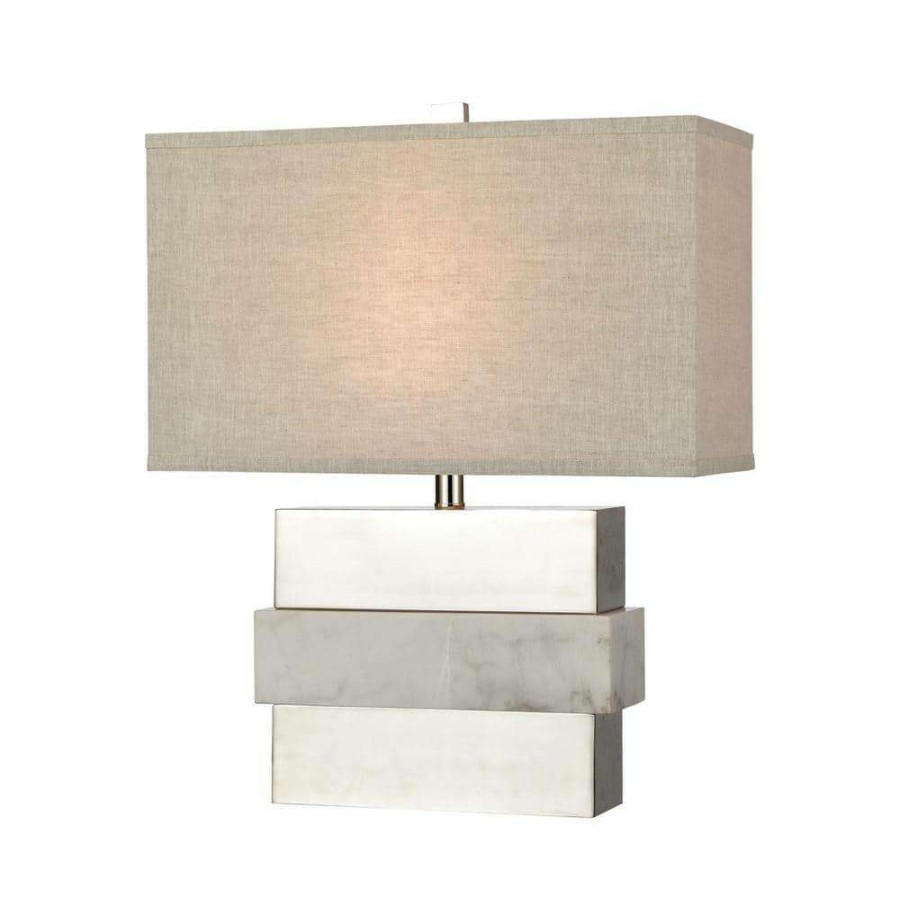 Lamps * | Keystone 23 In. White Table Lamp By Titan Lighting