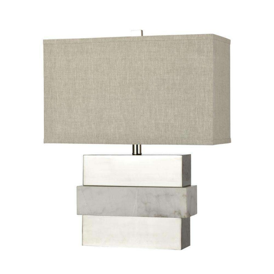 Lamps * | Keystone 23 In. White Table Lamp By Titan Lighting