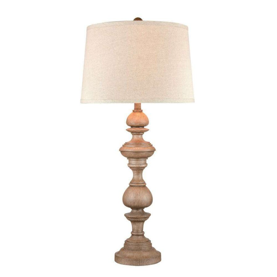 Lamps * | Copperas Cove 36 In. Washed Oak Table Lamp By Titan Lighting