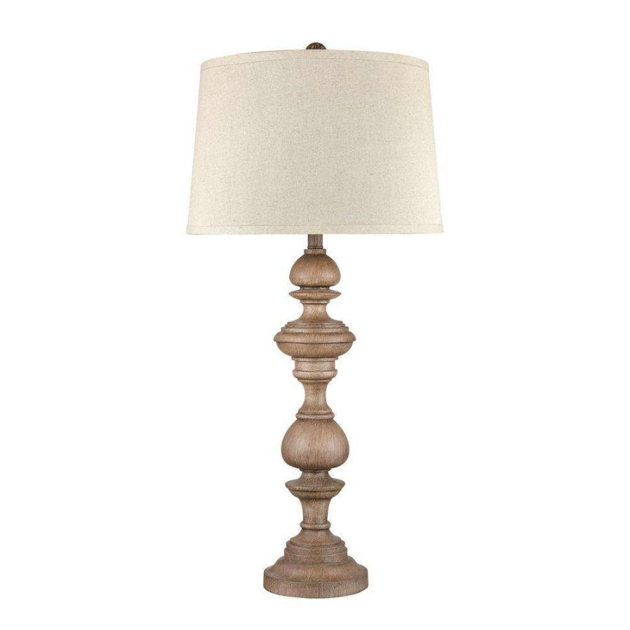 Lamps * | Copperas Cove 36 In. Washed Oak Table Lamp By Titan Lighting