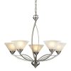 Chandeliers * | Elysburg 5-Light Satin Nickel Ceiling Mount Chandelier By Titan Lighting