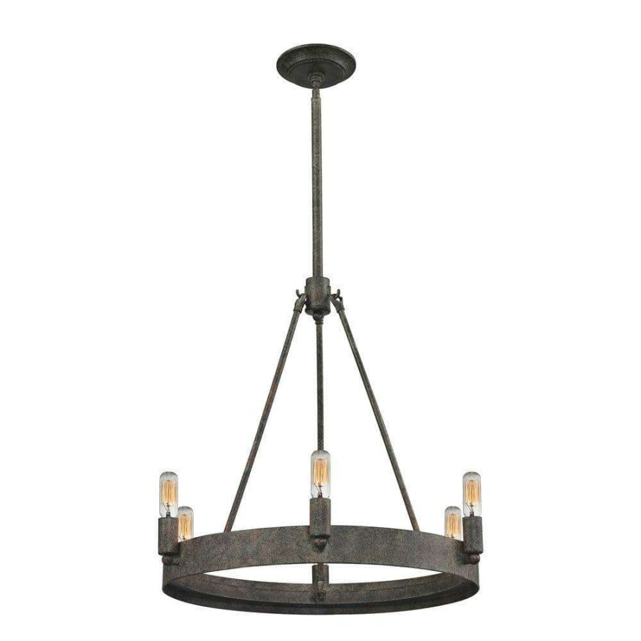 Chandeliers * | Lewisburg 6-Light Malted Rust Chandelier By Titan Lighting