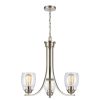 Chandeliers * | 3-Light Brushed Nickel Candelabra Chandelier With Glass Shades By Titan Lighting