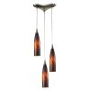 Pendant Lights * | Lungo 3-Light Satin Nickel Ceiling Mount Pendant By Titan Lighting