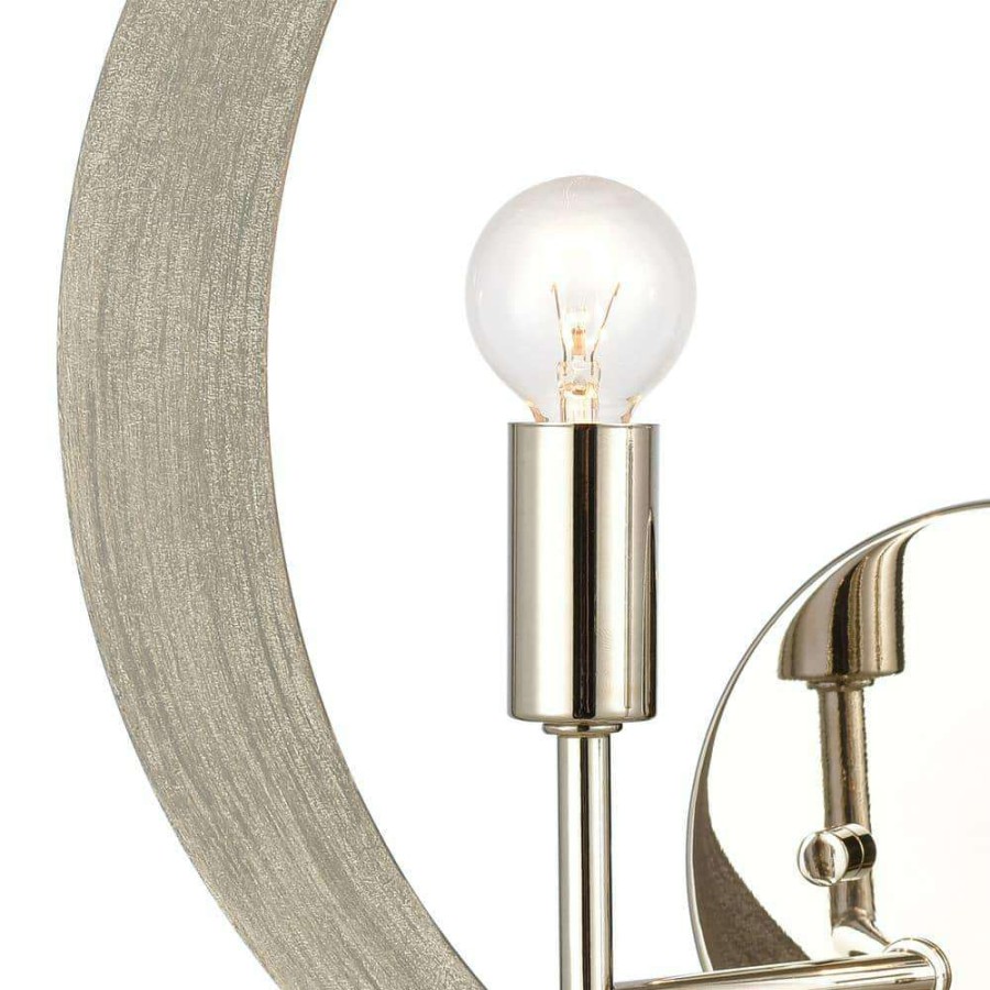 Wall Sconces * | Retro Rings 2-Light Sandy Beechwood Wall Sconce By Titan Lighting