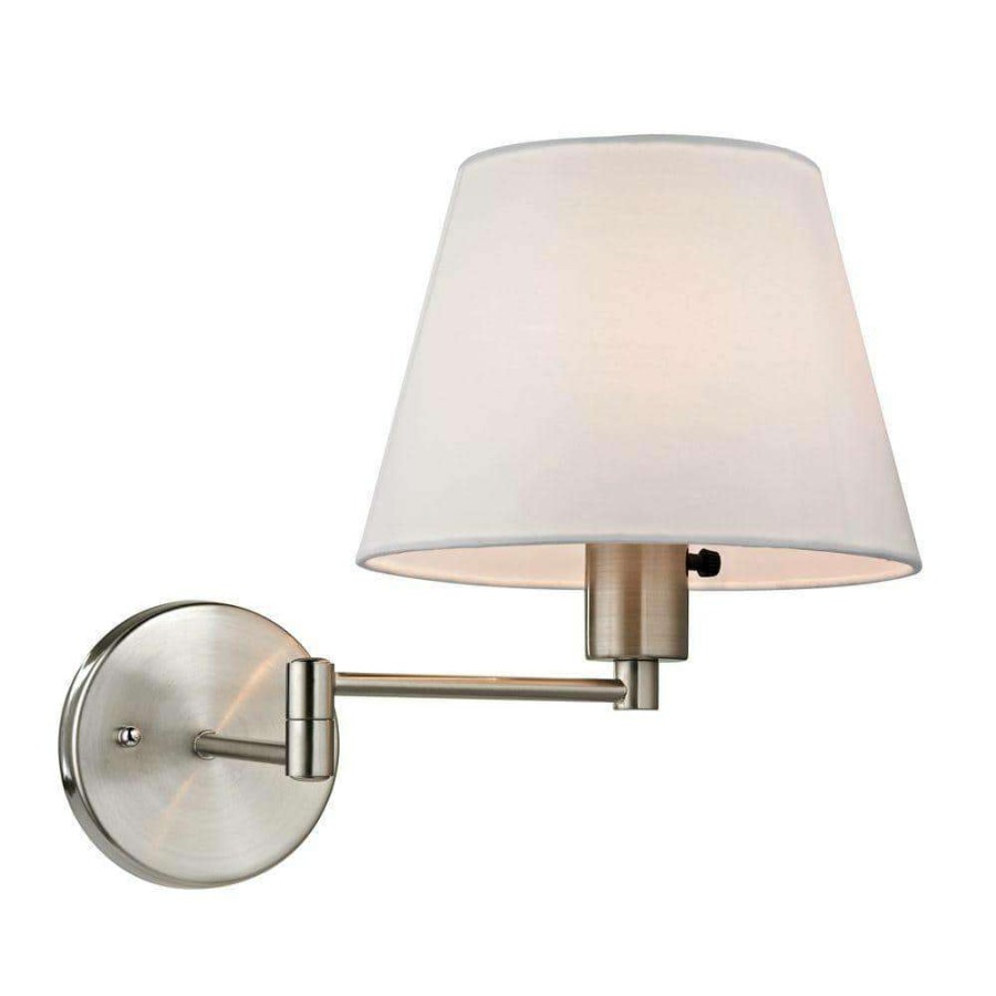 Wall Sconces * | Academy Collection 1-Light Brushed Nickel Swing Arm Sconce By Titan Lighting