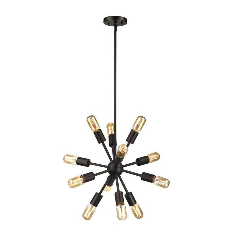 Chandeliers * | Delphine 12-Light Oil-Rubbed Bronze Chandelier By Titan Lighting