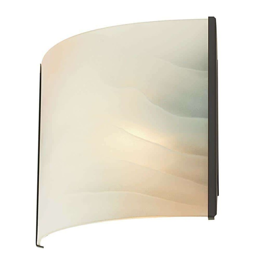 Wall Sconces * | Pannelli 1-Light Oil Rubbed Bronze Vanity Light With Hand-Moulded Honey Alabaster Glass By Titan Lighting