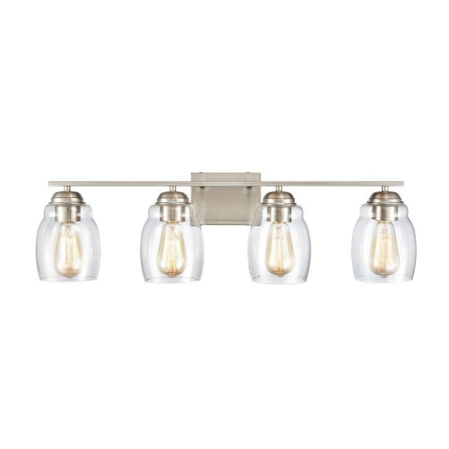 Vanity Lighting * | 30.5 In. 4 Light Brushed Nickel Vanity Light By Titan Lighting