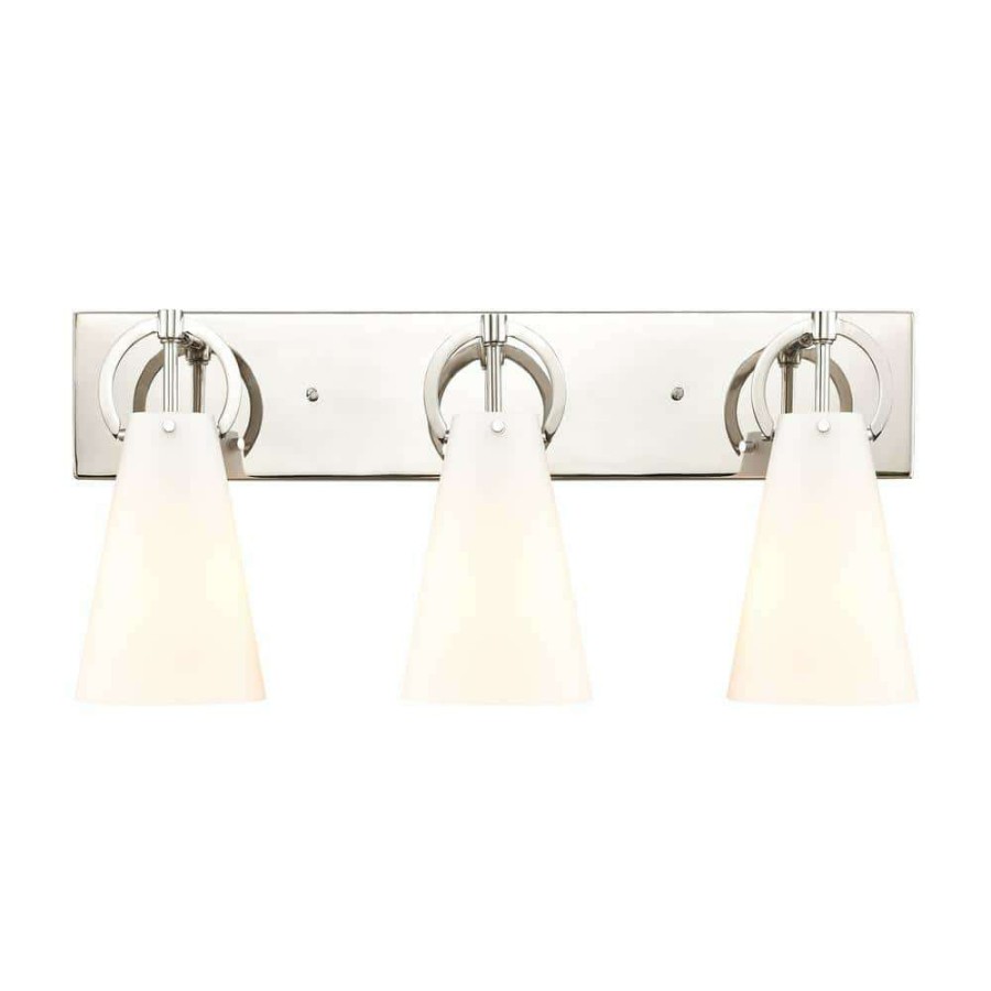 Vanity Lighting * | Gabby 23 In. 3-Light Polished Nickel Vanity Light By Titan Lighting