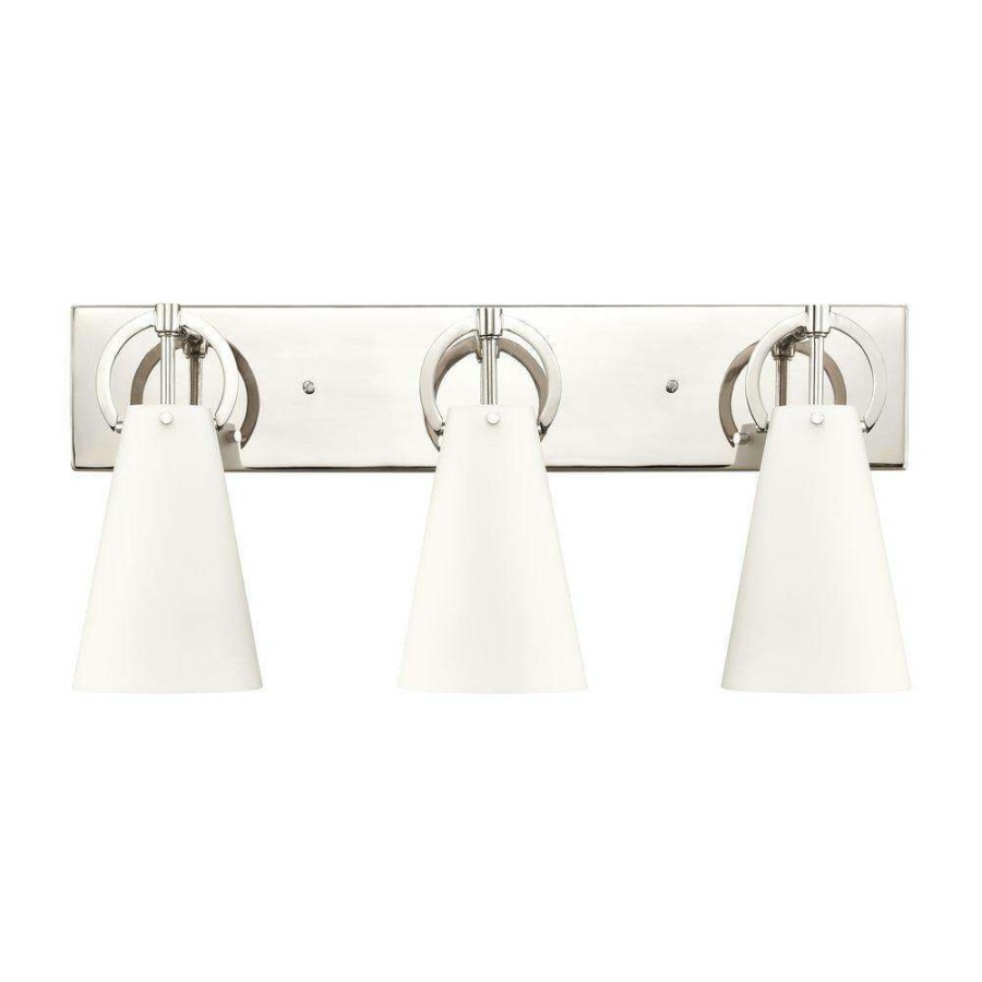 Vanity Lighting * | Gabby 23 In. 3-Light Polished Nickel Vanity Light By Titan Lighting