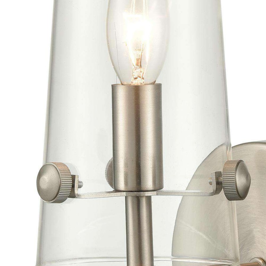 Wall Sconces * | Valante 1-Light Satin Nickel Wall Sconce By Titan Lighting