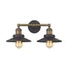 Vanity Lighting * | English Pub 2-Light Tarnished Graphite And Antique Brass Vanity Light By Titan Lighting