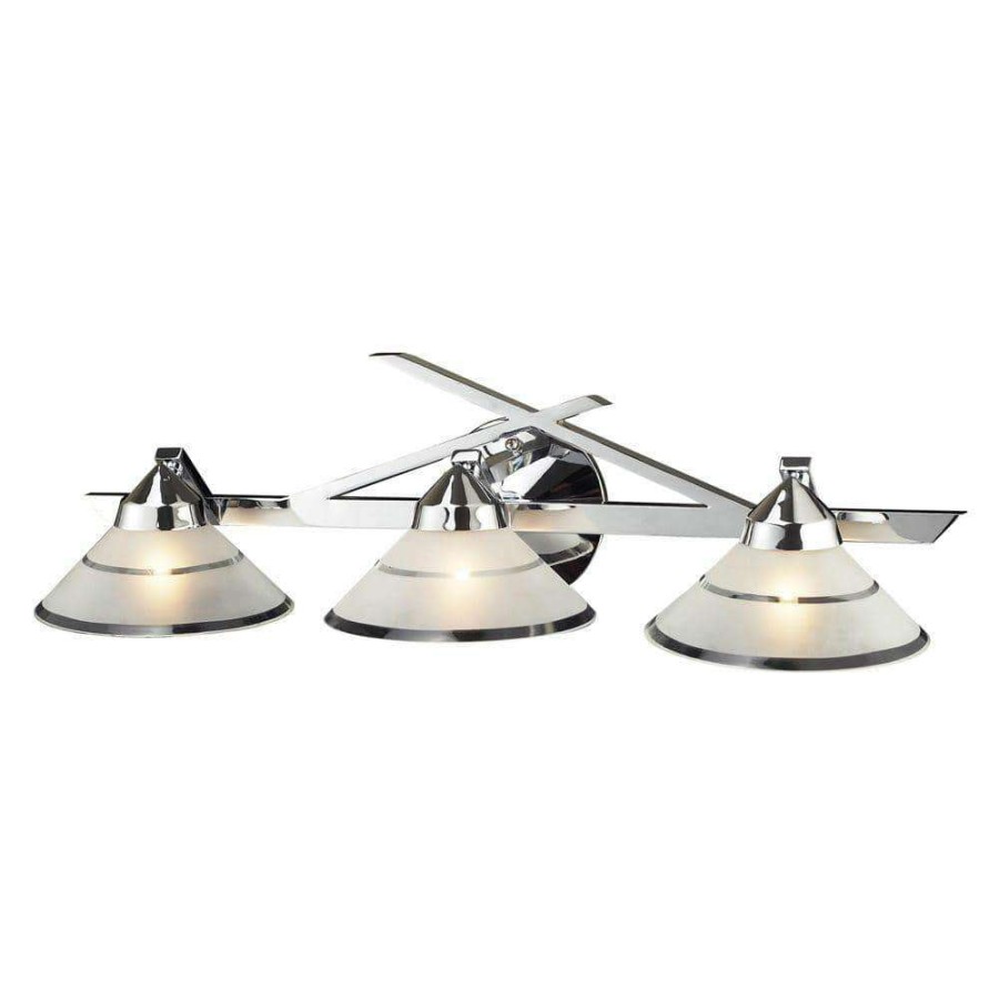 Wall Sconces * | Refraction 3-Light Polished Chrome Wall Mount Sconce By Titan Lighting