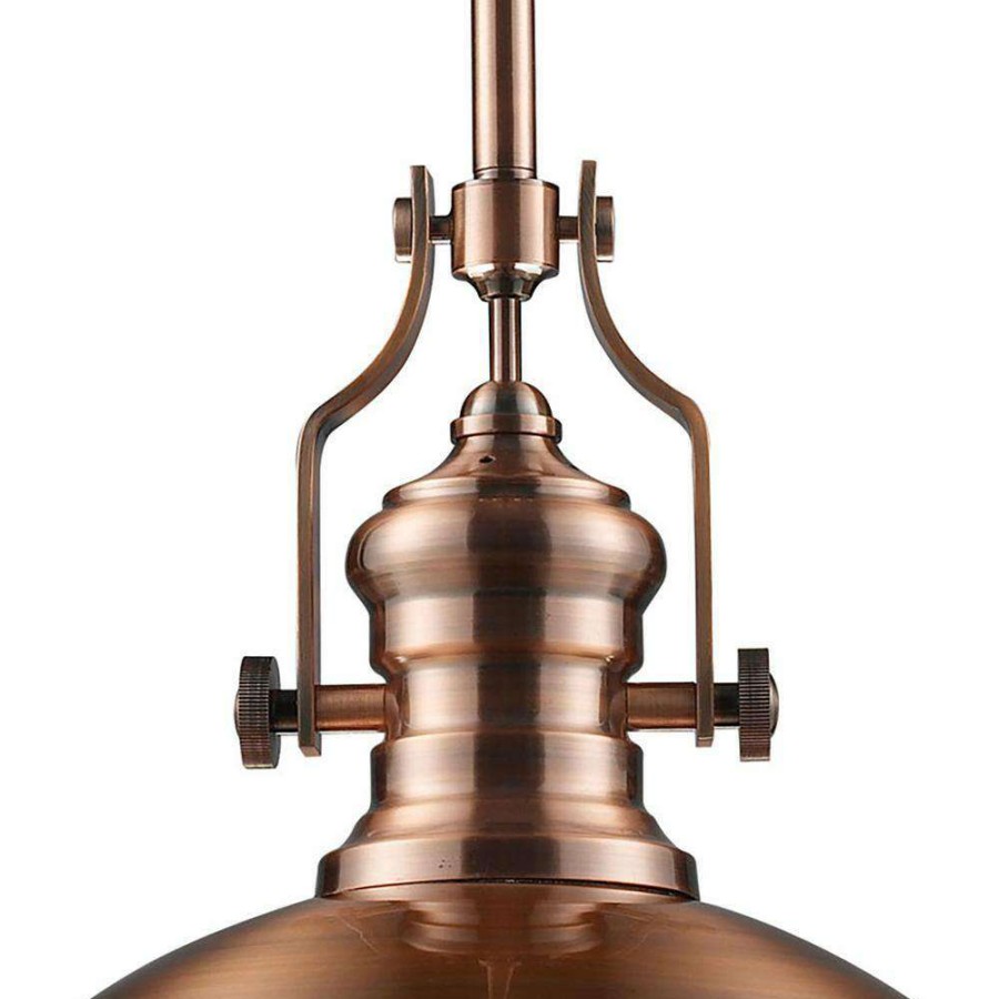 Pendant Lights * | Chadwick 1-Light Antique Copper Ceiling Mount Pendant By Titan Lighting