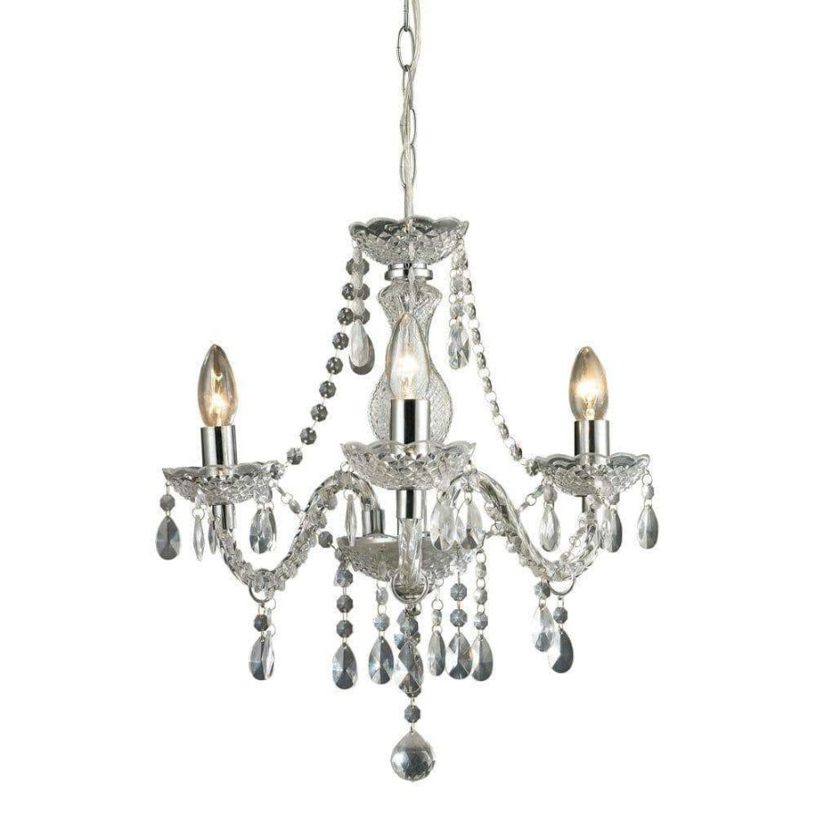 Chandeliers * | Theatre 3-Light Clear Mini Chandelier By Titan Lighting