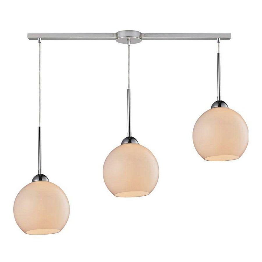 Chandeliers * | Cassandra 3-Light Polished Chrome Ceiling Mount Pendant By Titan Lighting