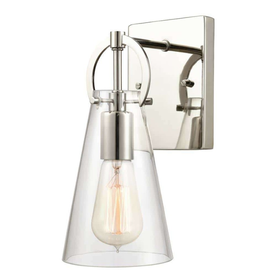 Vanity Lighting * | Gabby 4.75 In. 1-Light Polished Nickel Vanity Light By Titan Lighting