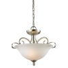 Pendant Lights * | Brighton 2-Light Brushed Nickel Ceiling Semi-Flush Mount Light By Titan Lighting