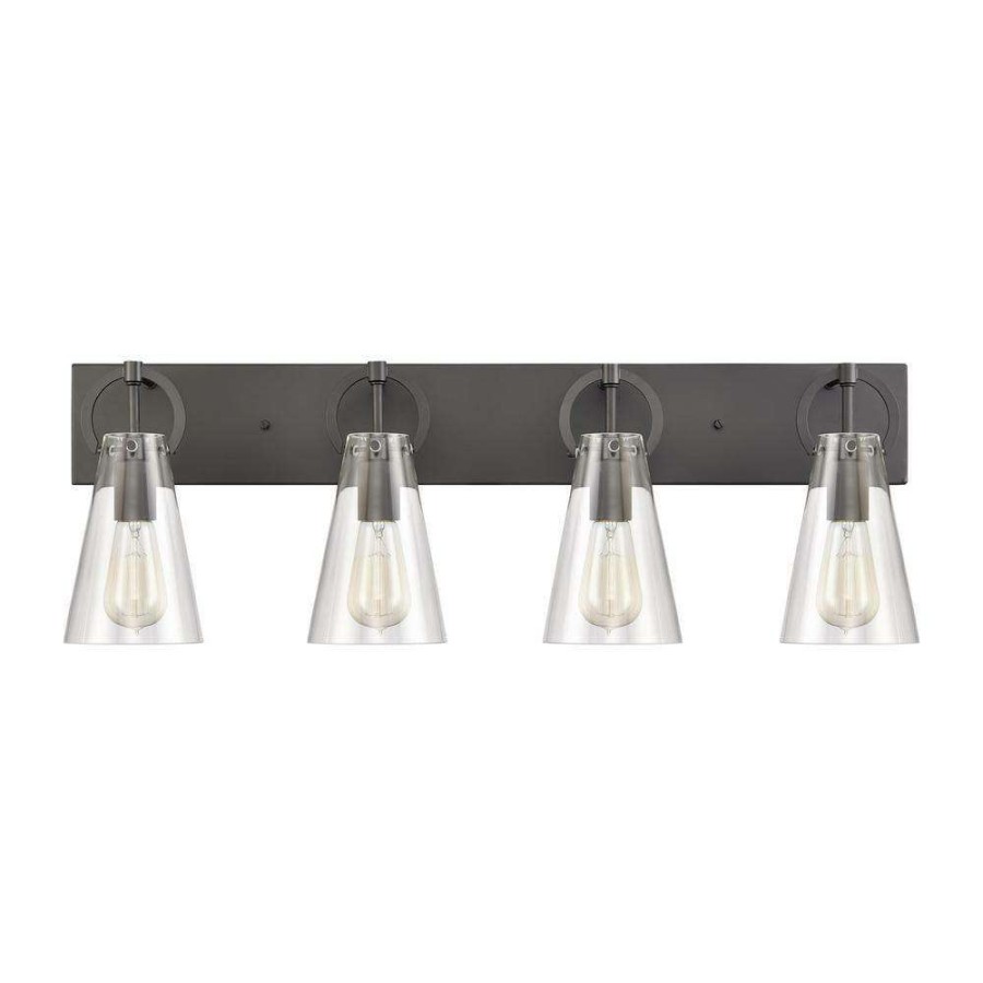 Vanity Lighting * | Gabby 32 In. 4-Light Matte Black Vanity Light By Titan Lighting