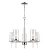 Chandeliers * | 5-Light Chrome Candelabra Chandelier With Glass Shades By Titan Lighting