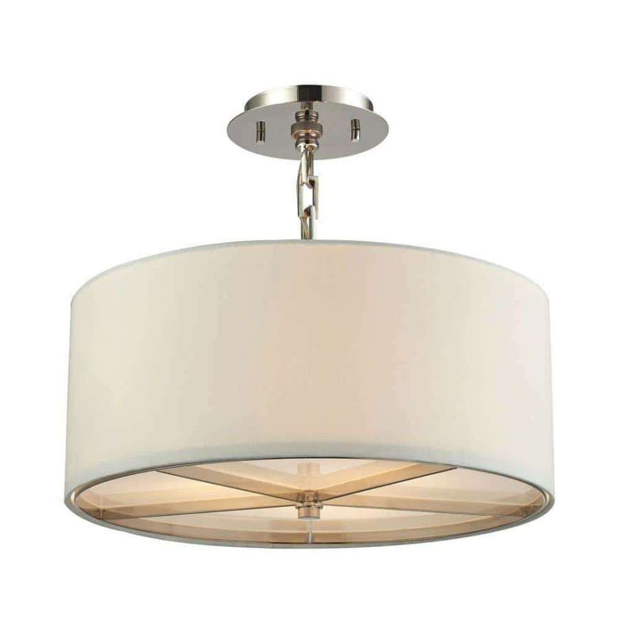 Chandeliers * | Selma 3-Light Polished Nickel Pendant By Titan Lighting