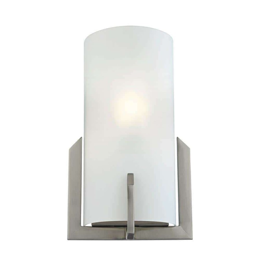 Wall Sconces * | 1-Light Brushed Nickel Sconce By Titan Lighting