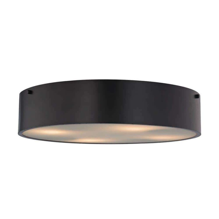 Chandeliers * | Clayton 4-Light Oil Rubbed Bronze Flush Mount By Titan Lighting