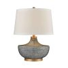 Lamps * | Damascus Table Lamp In Blue Bubble Glaze By Titan Lighting