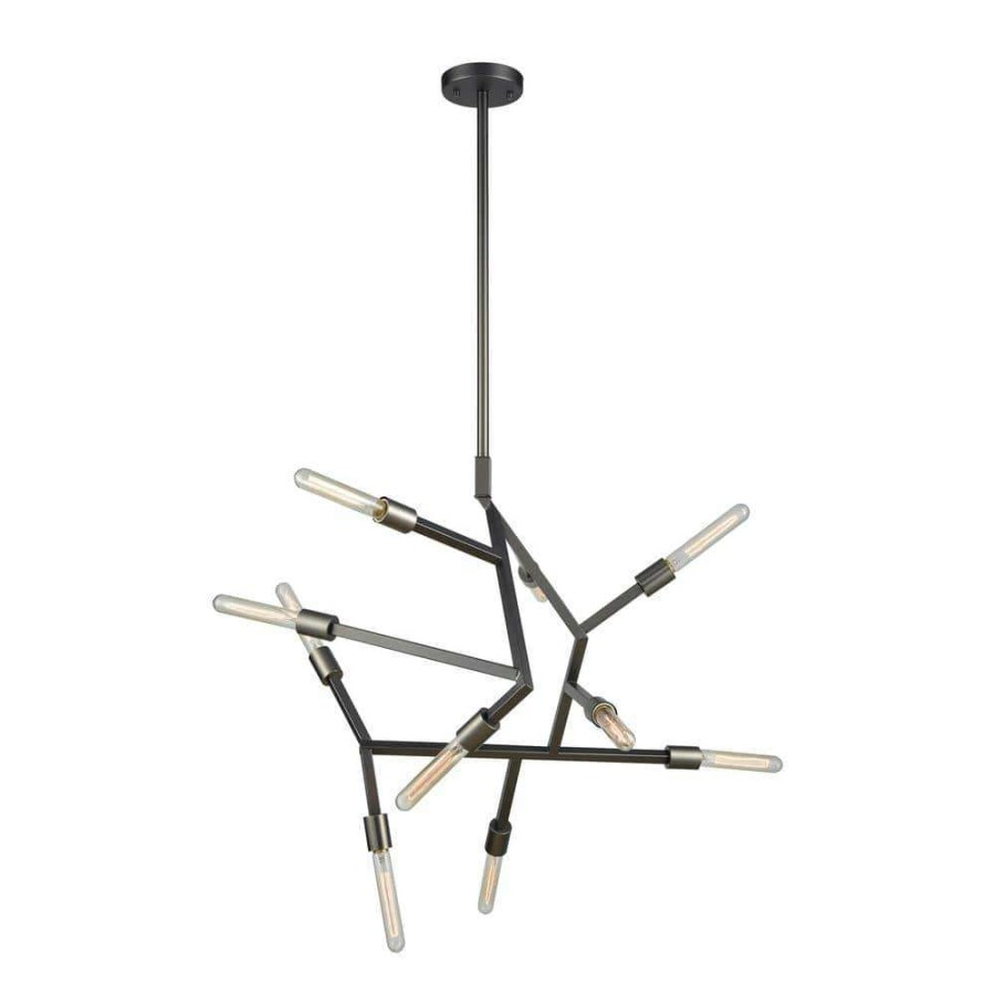 Chandeliers * | Freeform 10-Light Aged Black Nickel Chandelier By Titan Lighting