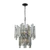 Chandeliers * | Lineo 6-Light Matte Black With Clear Crystal Chandelier By Titan Lighting