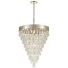 Chandeliers * | Morning Frost 10-Light Silver Leaf Chandelier With Glass Shades By Titan Lighting