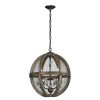 Chandeliers * | 3-Light Small Renaissance Invention Wood And Wire Chandelier By Titan Lighting