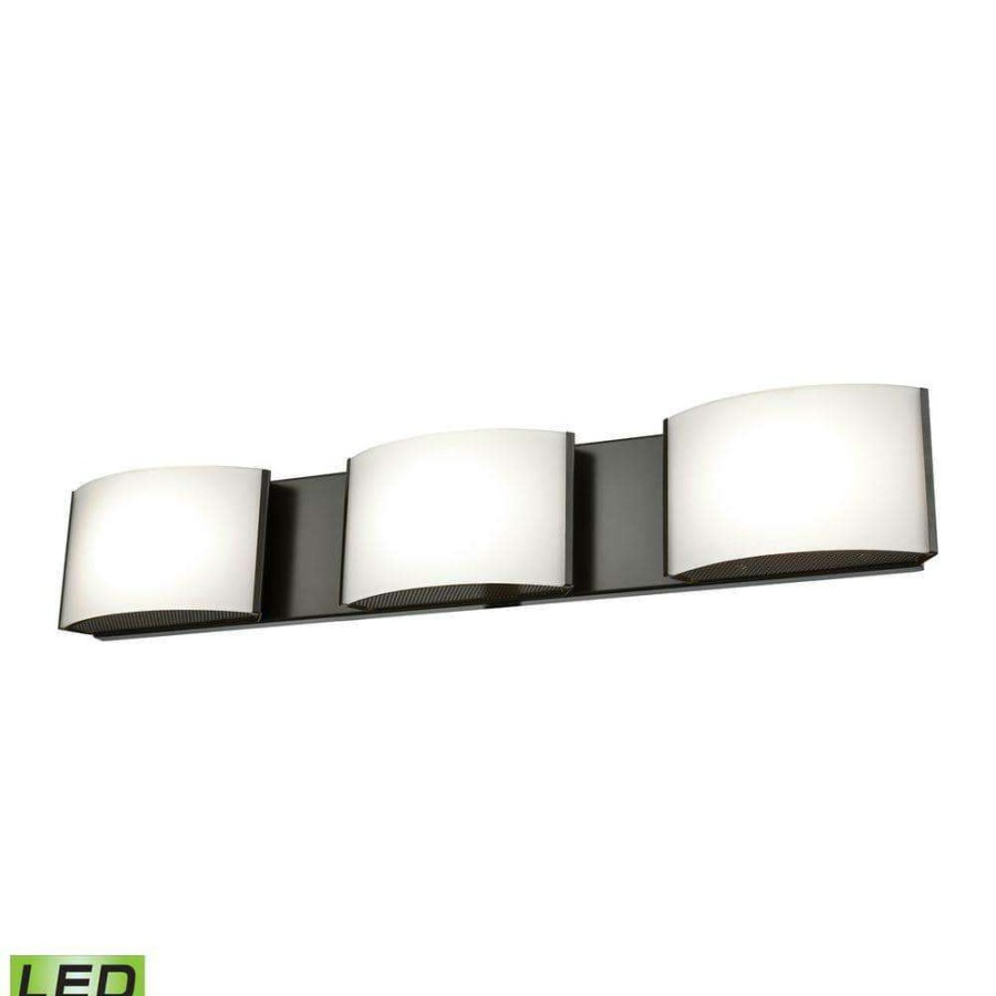 Vanity Lighting * | Pandora 3-Light Oiled Bronze And Opal Glass Led Vanity Light By Titan Lighting