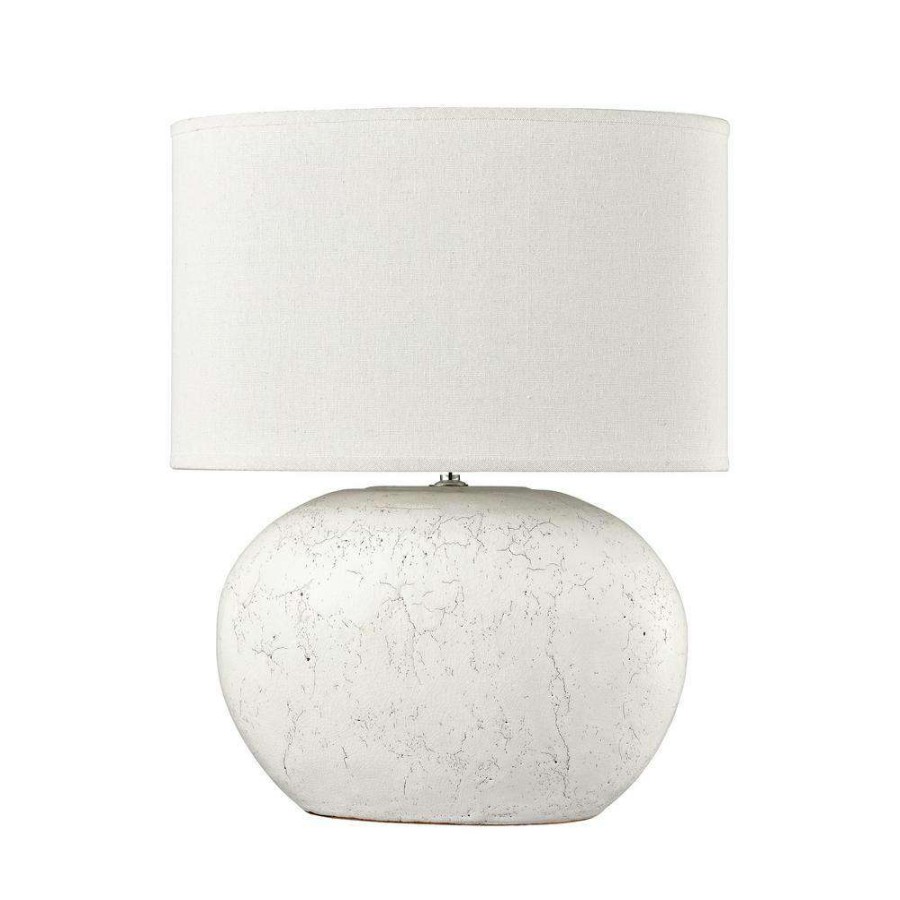 Lamps * | Fresgoe 20 In. White Crackle Table Lamp By Titan Lighting