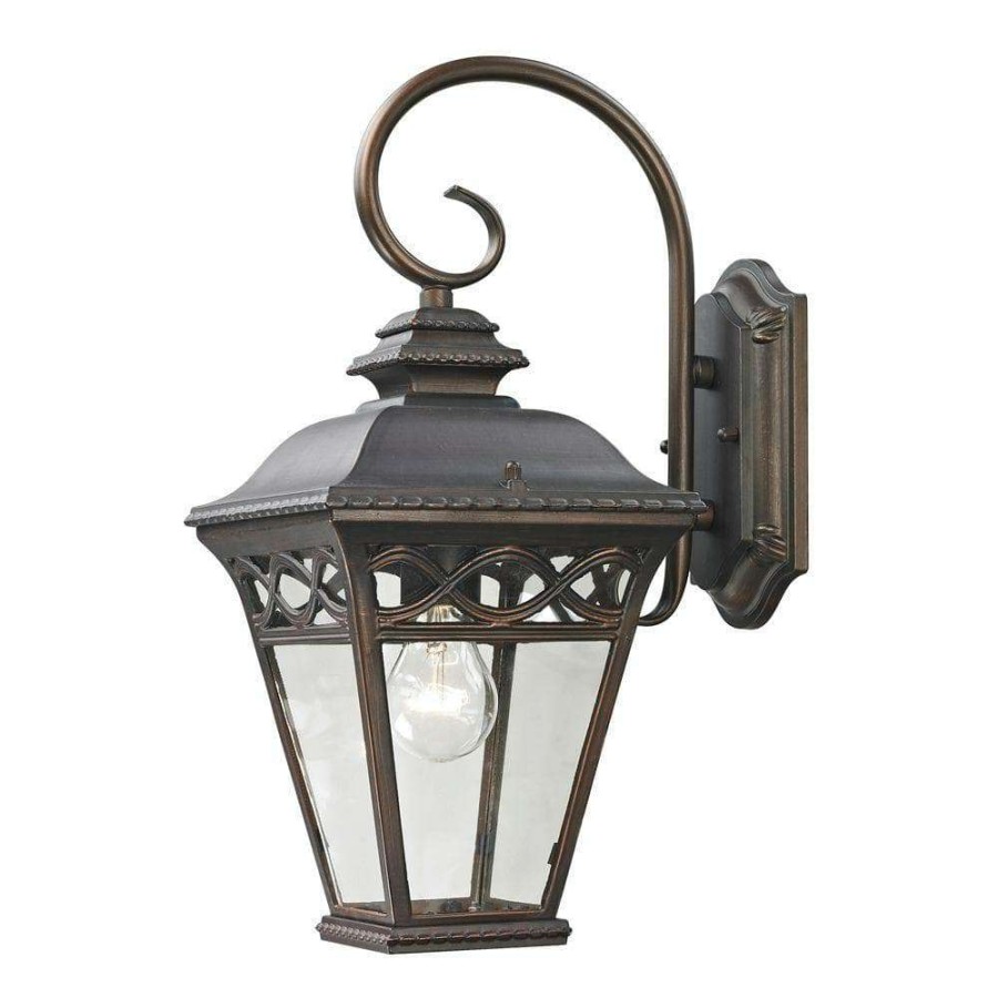 Outdoor Lighting * | Mendham 1-Light Outdoor Hazelnut Bronze Sconce By Titan Lighting