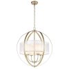 Chandeliers * | Diffusion 4-Light Aged Silver Chandelier With Glass, Pvc Shades By Titan Lighting