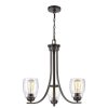 Chandeliers * | 3-Light Oil Rubbed Bronze Candelabra Chandelier With Glass Shades By Titan Lighting