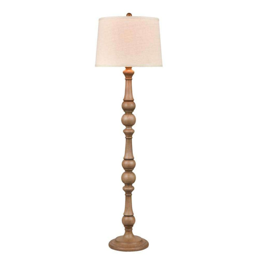 Lamps * | Aspermont 63 In. Washed Oak Floor Lamp By Titan Lighting