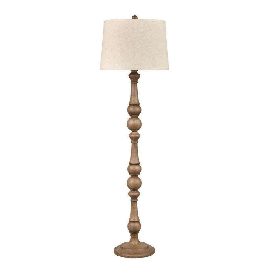 Lamps * | Aspermont 63 In. Washed Oak Floor Lamp By Titan Lighting