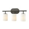 Vanity Lighting * | Pemlico 3-Light Oil Rubbed Bronze With White Glass Bath Light By Titan Lighting