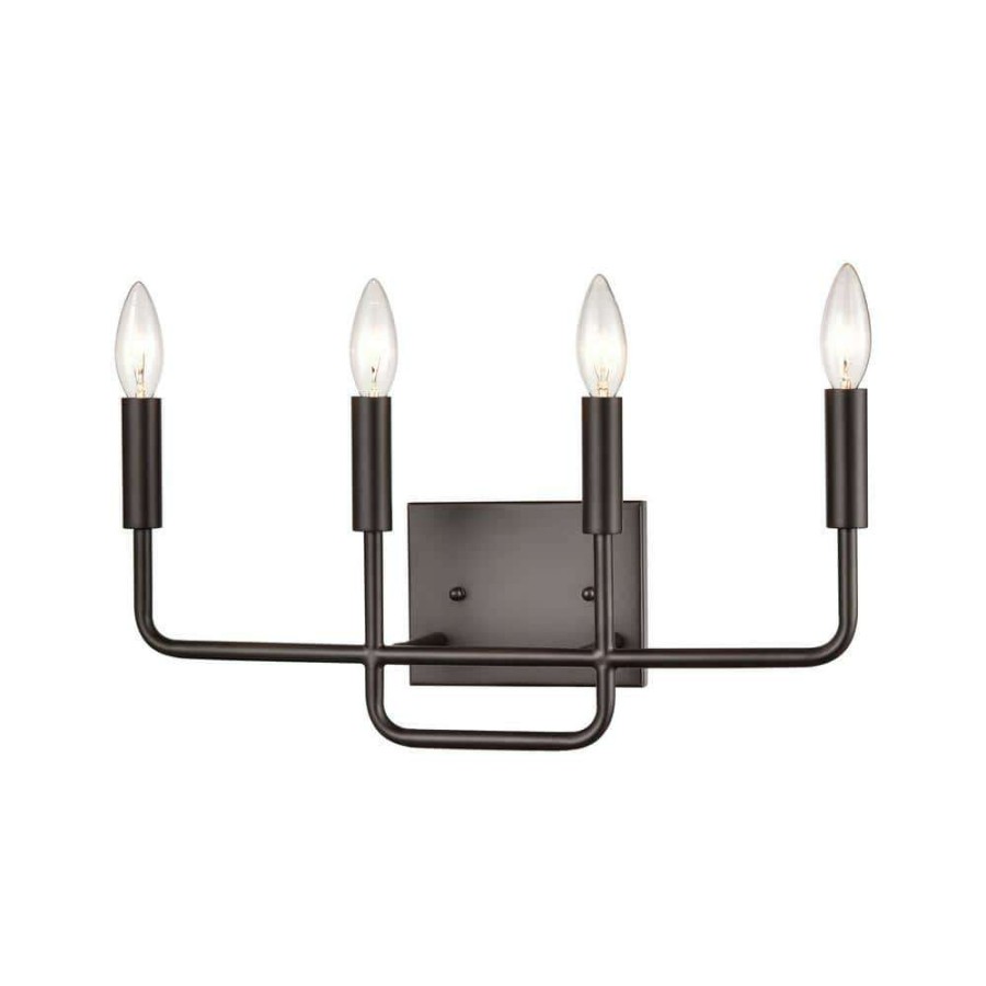 Vanity Lighting * | 18.5 In. 4 Light Oil Rubbed Bronze Vanity Light By Titan Lighting