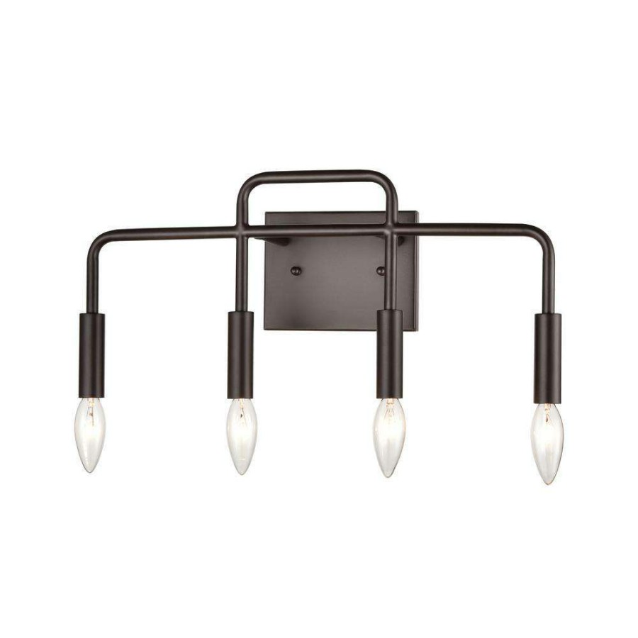 Vanity Lighting * | 18.5 In. 4 Light Oil Rubbed Bronze Vanity Light By Titan Lighting