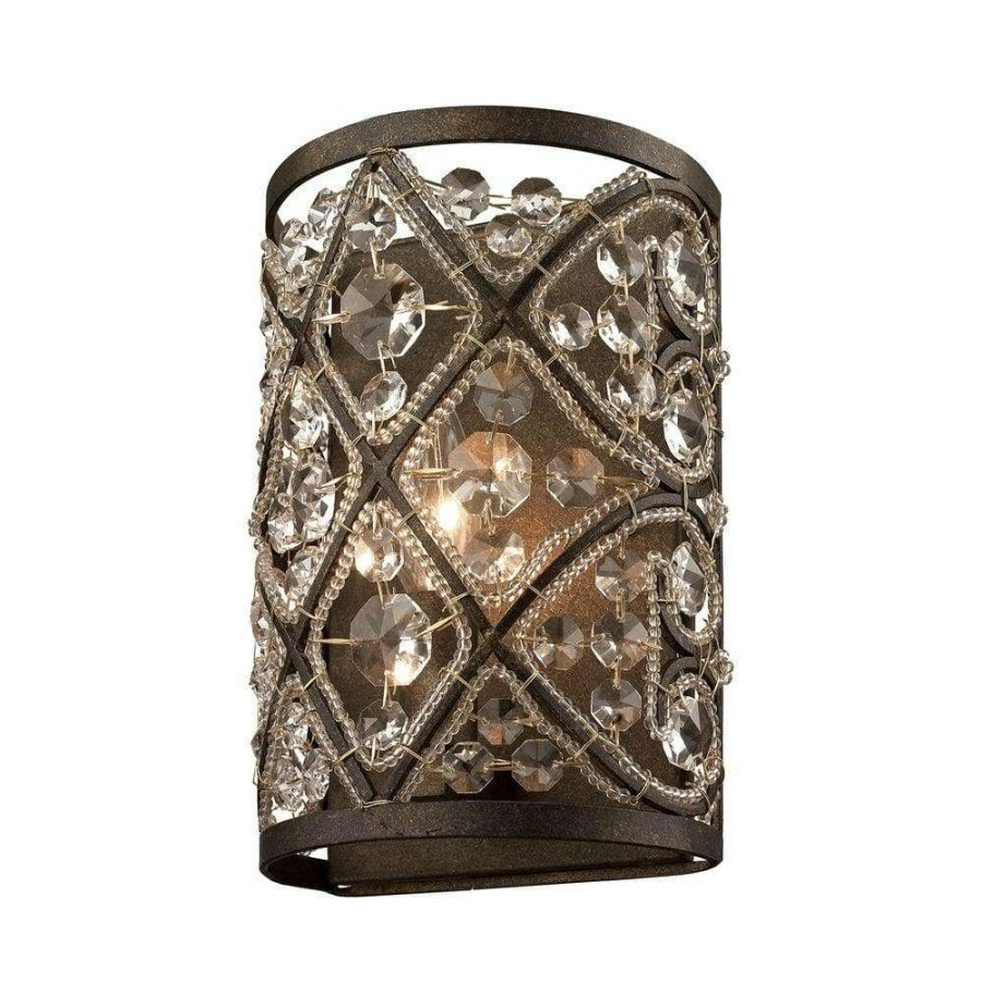 Wall Sconces * | Amherst 1-Light Antique Bronze Vanity Light By Titan Lighting