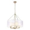 Chandeliers * | Diffusion 4-Light Aged Silver Chandelier With Glass, Pvc Shades By Titan Lighting