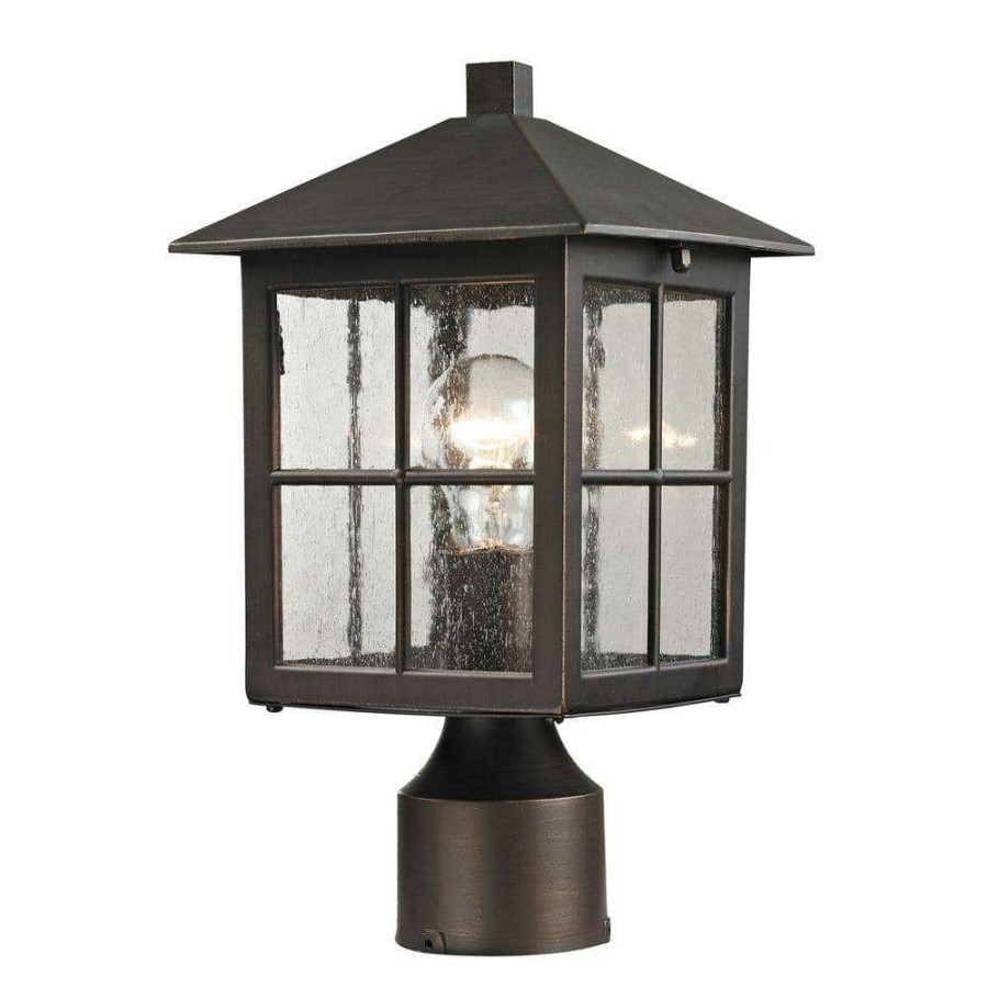 Outdoor Lighting * | Shaker Heights 1-Light Outdoor Hazelnut Bronze Post Lantern By Titan Lighting