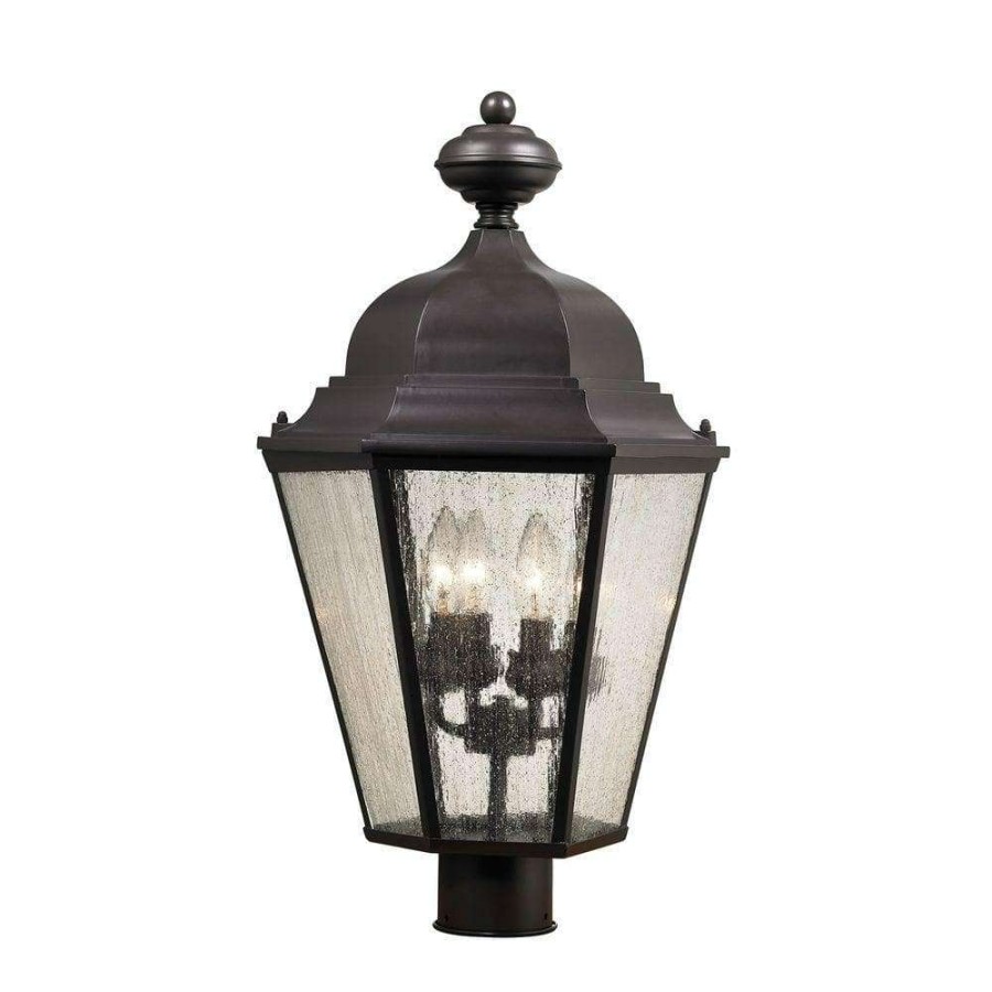 Outdoor Lighting * | Cotswold 4-Light Oil Rubbed Bronze Outdoor Post Lamp By Titan Lighting